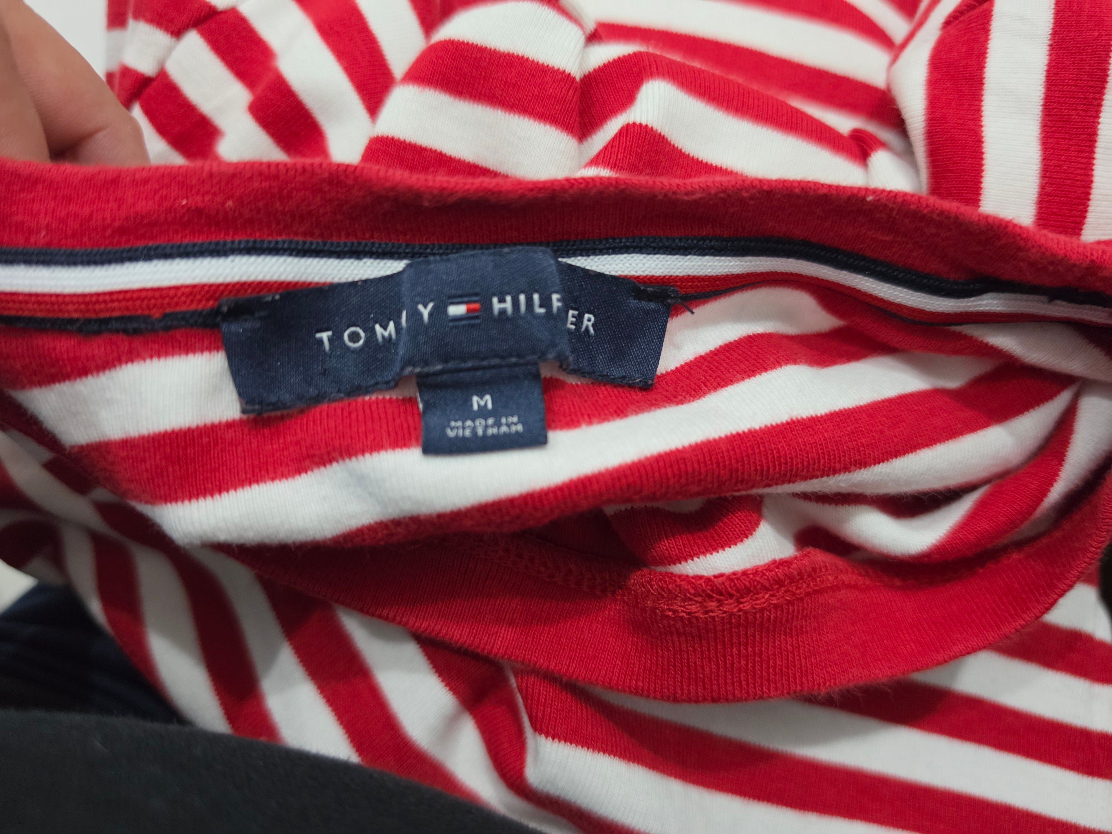 Vestido Tommy Hilfiger Mujer Talla Mediana Rayado Rojoblanco