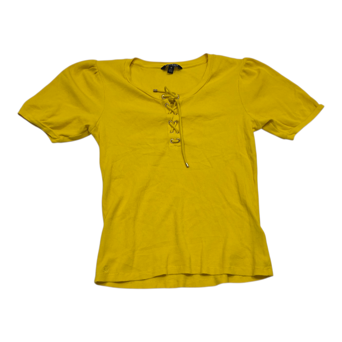 Playera Ralph Lauren Blackmujer Amarillo manga Corto cordones