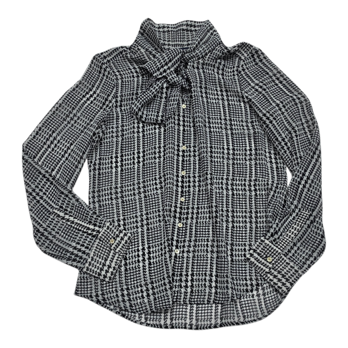 Blusa Tommy Hilfiger Pata Gallo Lazo Al Cuello Talla M