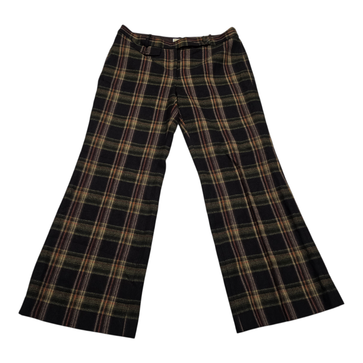 Pantalon De Lana Michael Kors Mujer Cuadriculado cafe talla 14
