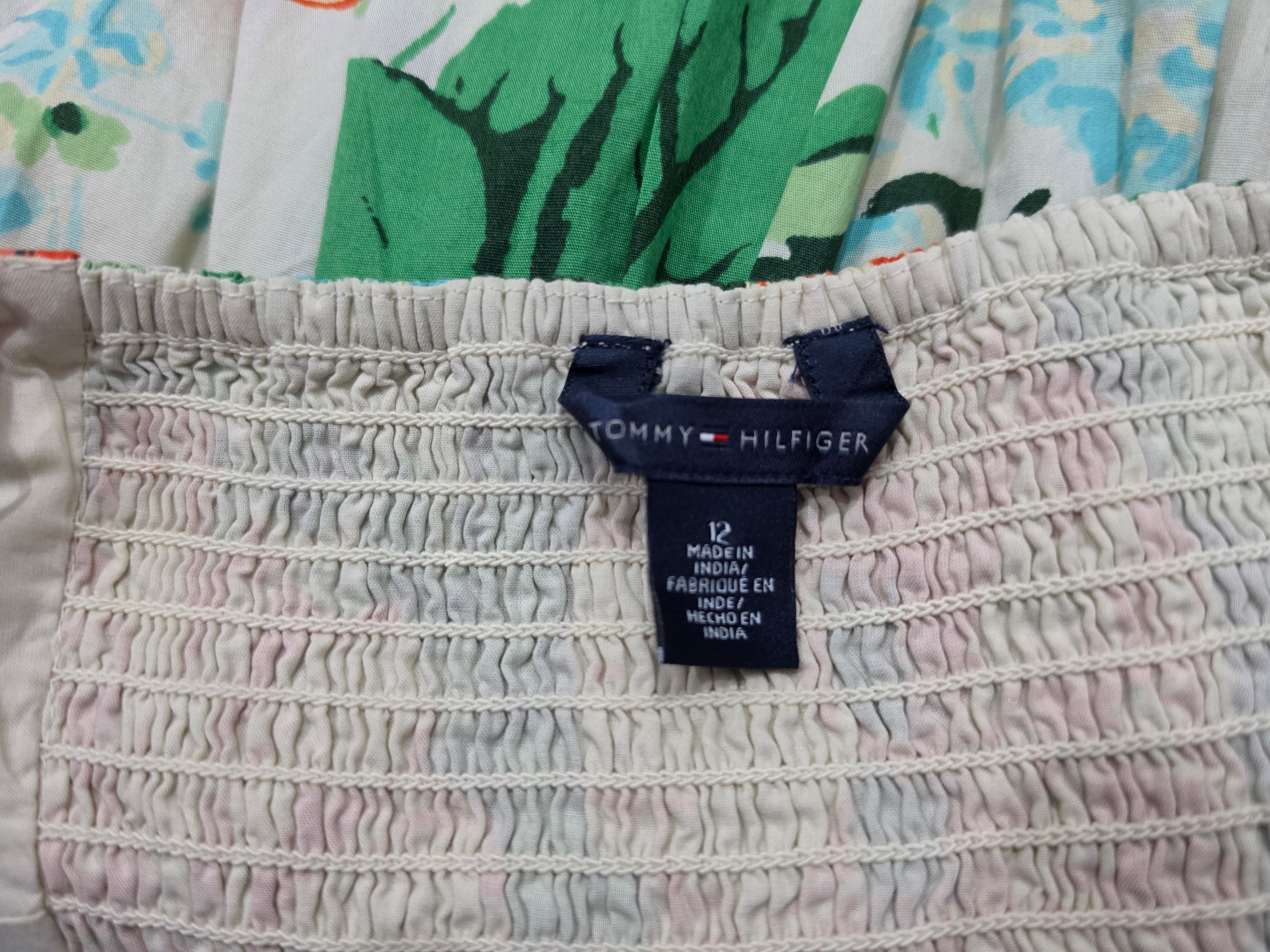Vestido Tommy Hilfiger De Tirantes Blancoverde Talla 12mujer