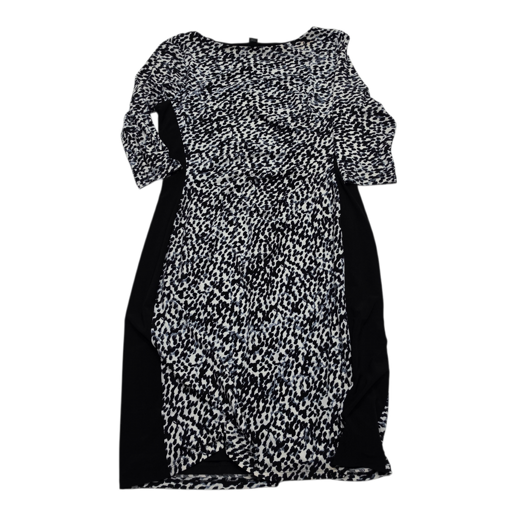 Vestido Ralph Lauren Mujer Talla 14 Negroblanco Manga 3/4