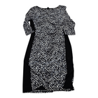 Vestido Ralph Lauren Mujer Talla 14 Negroblanco Manga 3/4