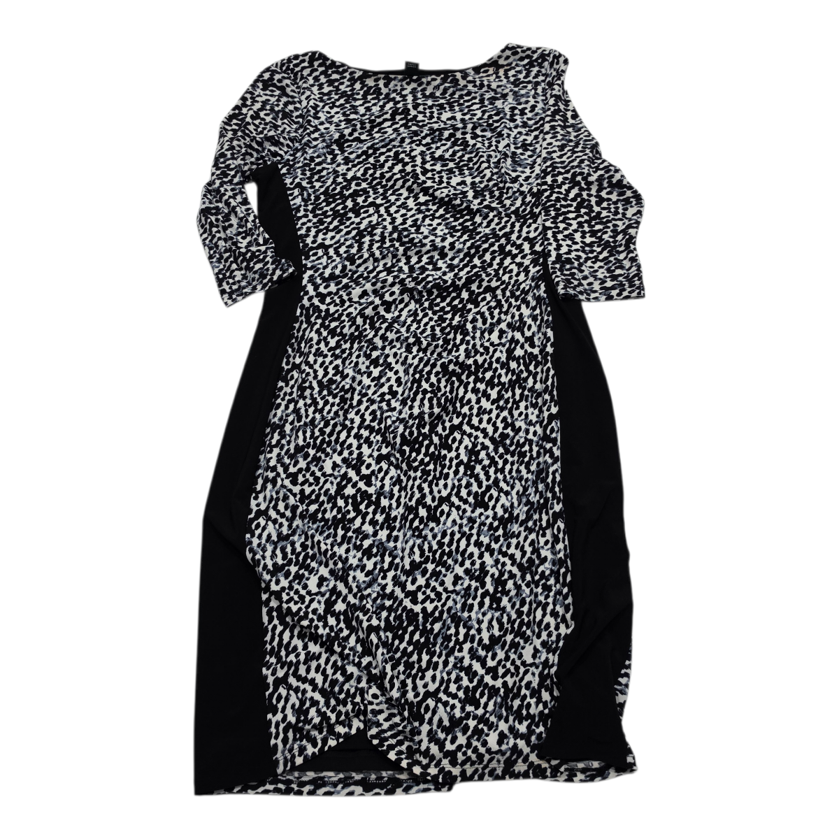Vestido Ralph Lauren Mujer Talla 14 Negroblanco Manga 3/4