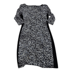 Vestido Ralph Lauren Mujer Talla 14 Negroblanco Manga 3/4