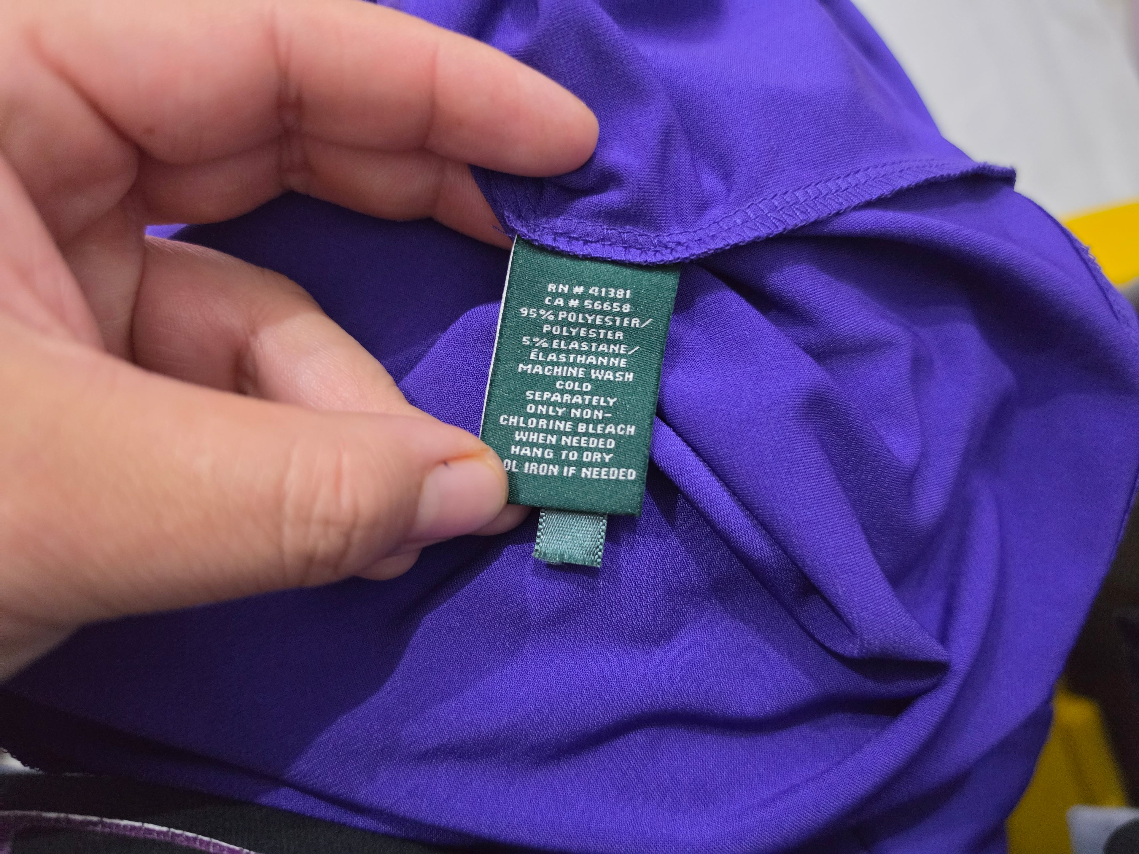 Vestido Ralph Lauren Talla 14 Color Morado Escote V De Mujer