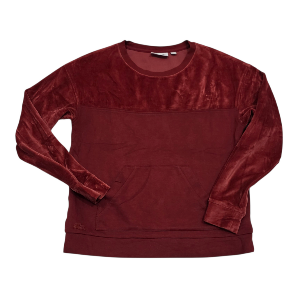 Sudadera Lacoste De Terciopelo Rojo De Mujer Talla 36