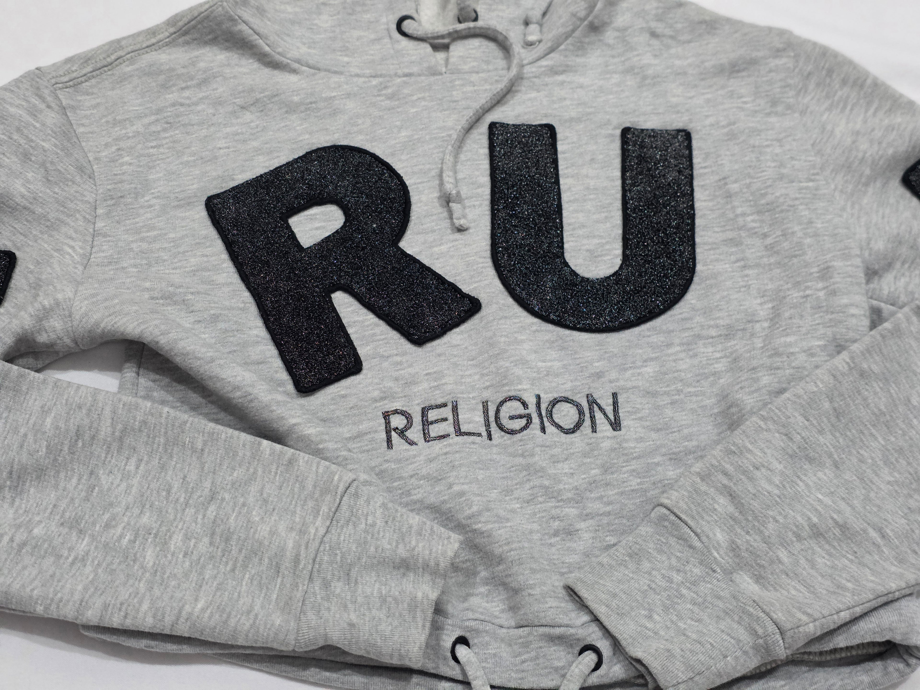 Sudadera Corta True Religion Color Gris Claro Talla Chica
