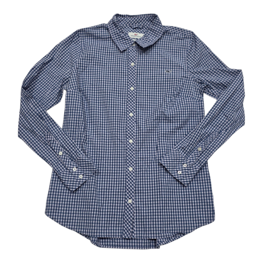 Camisa Vineyard Vines De Mujer Talla 4 Classic Azul Cuadros