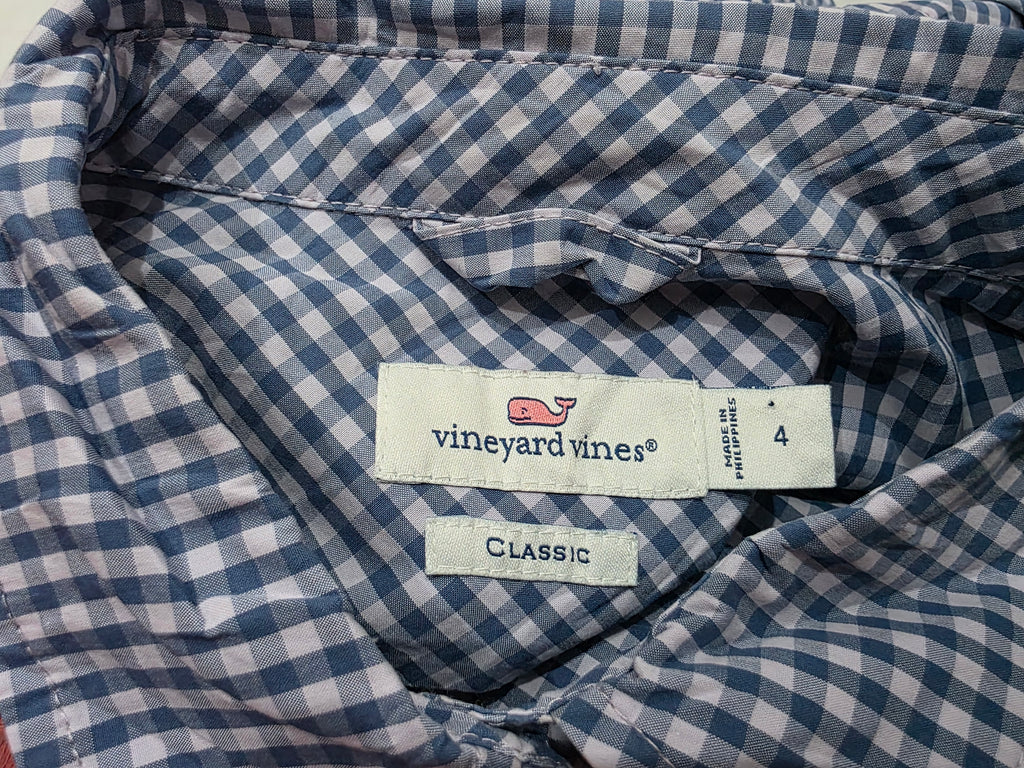Camisa Vineyard Vines De Mujer Talla 4 Classic Azul Cuadros