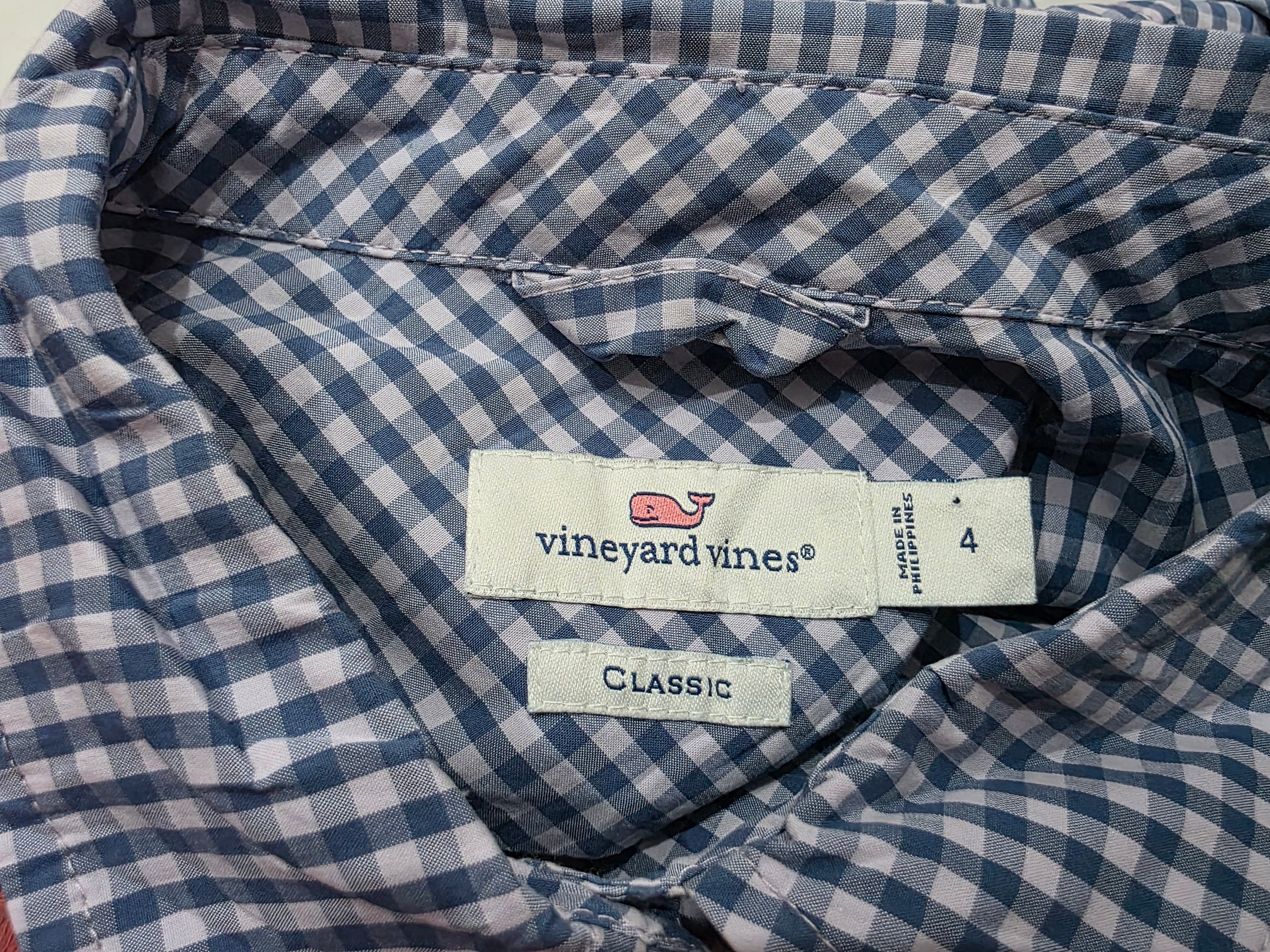 Camisa Vineyard Vines De Mujer Talla 4 Classic Azul Cuadros