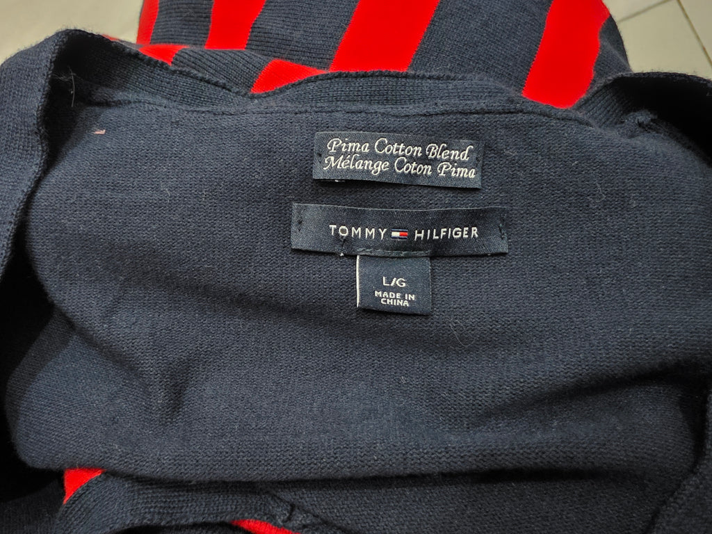 Sueter Ligero Tommy Hilfiger Mujer Grande Azul Marino Rojo
