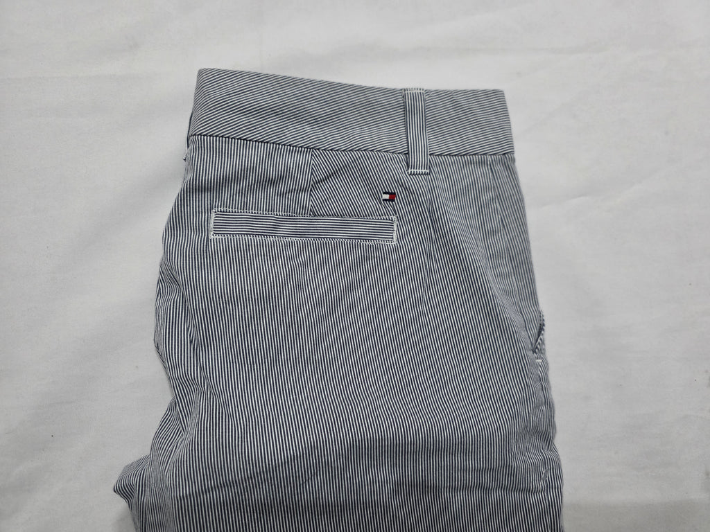 Bermuda Tommy Hilfiger De Mujer Talla 2 Rayas Azul/blanco