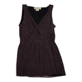 Blusa Michael Kors Xchica Sin Mangas Geométrica Rojo/negro