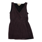 Blusa Michael Kors Xchica Sin Mangas Geométrica Rojo/negro