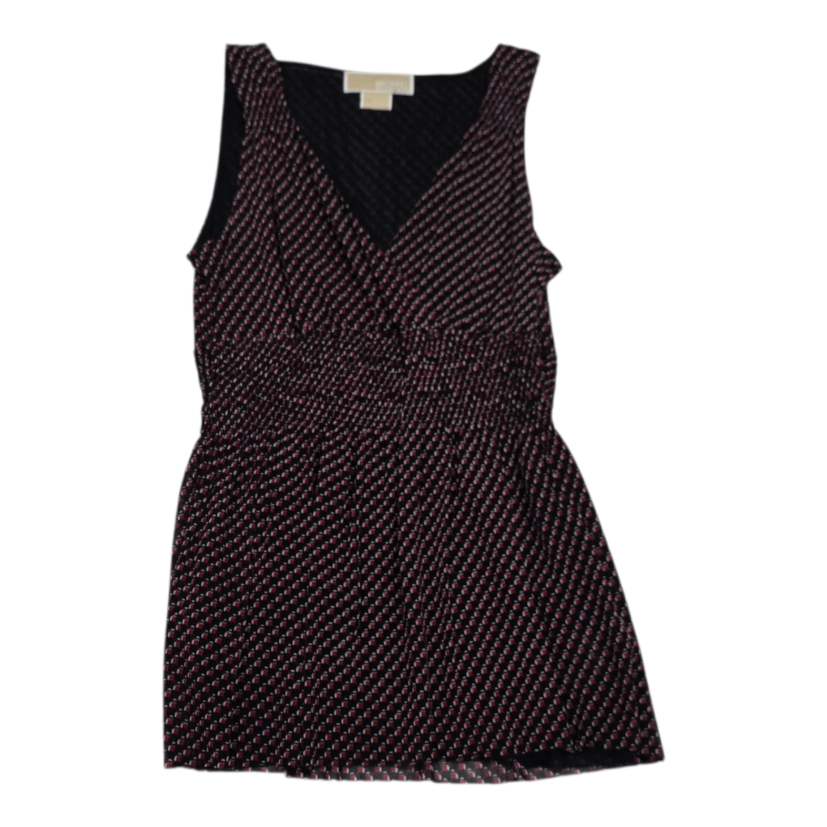 Blusa Michael Kors Xchica Sin Mangas Geométrica Rojo/negro