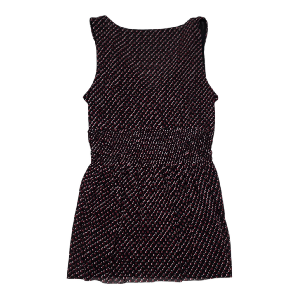 Blusa Michael Kors Xchica Sin Mangas Geométrica Rojo/negro