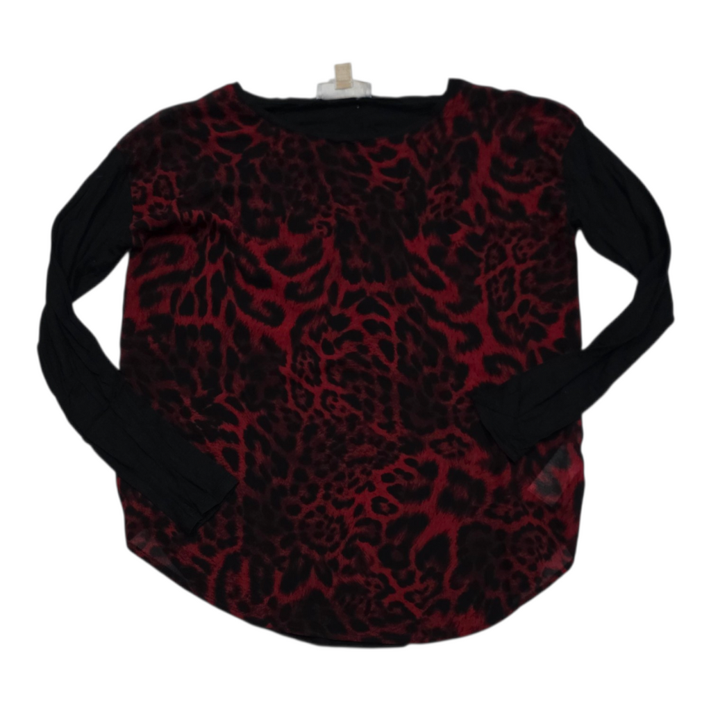 Blusa Michael Kors Animal Print Rojo/negro Extra Chica Mujer