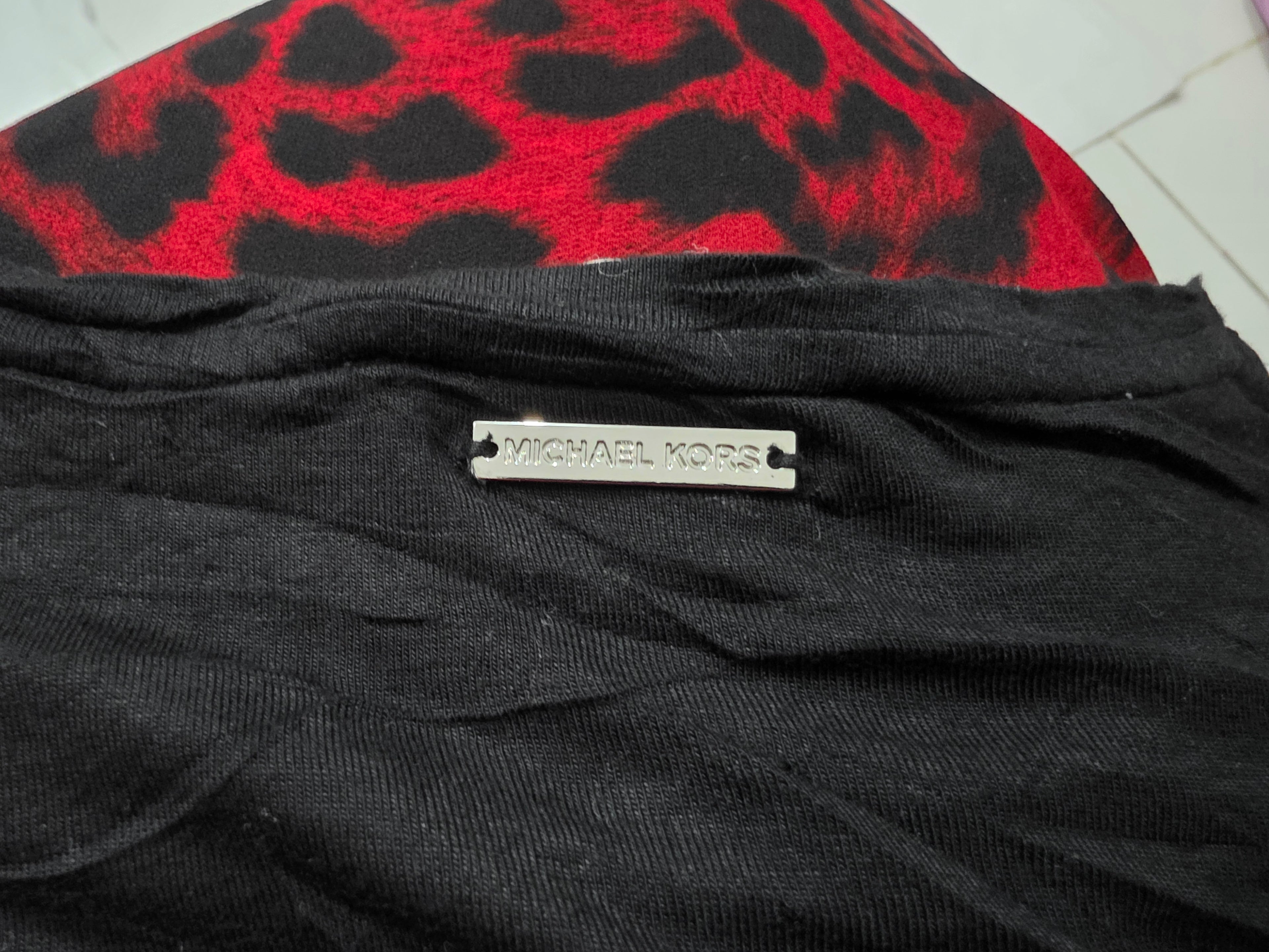 Blusa Michael Kors Animal Print Rojo/negro Extra Chica Mujer
