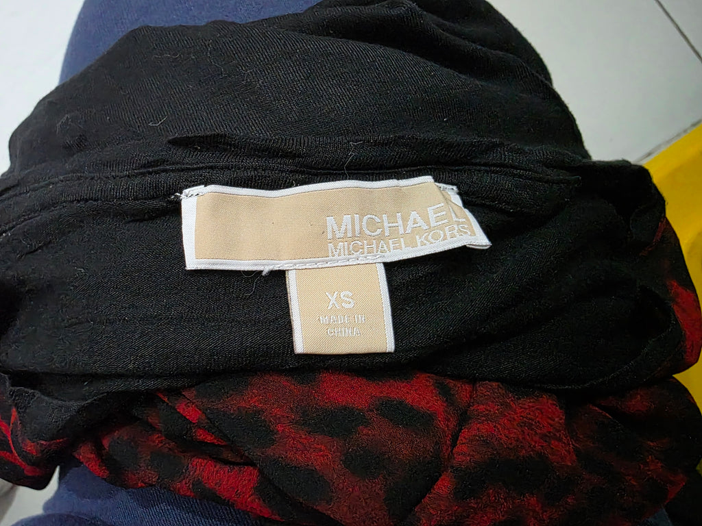 Blusa Michael Kors Animal Print Rojo/negro Extra Chica Mujer
