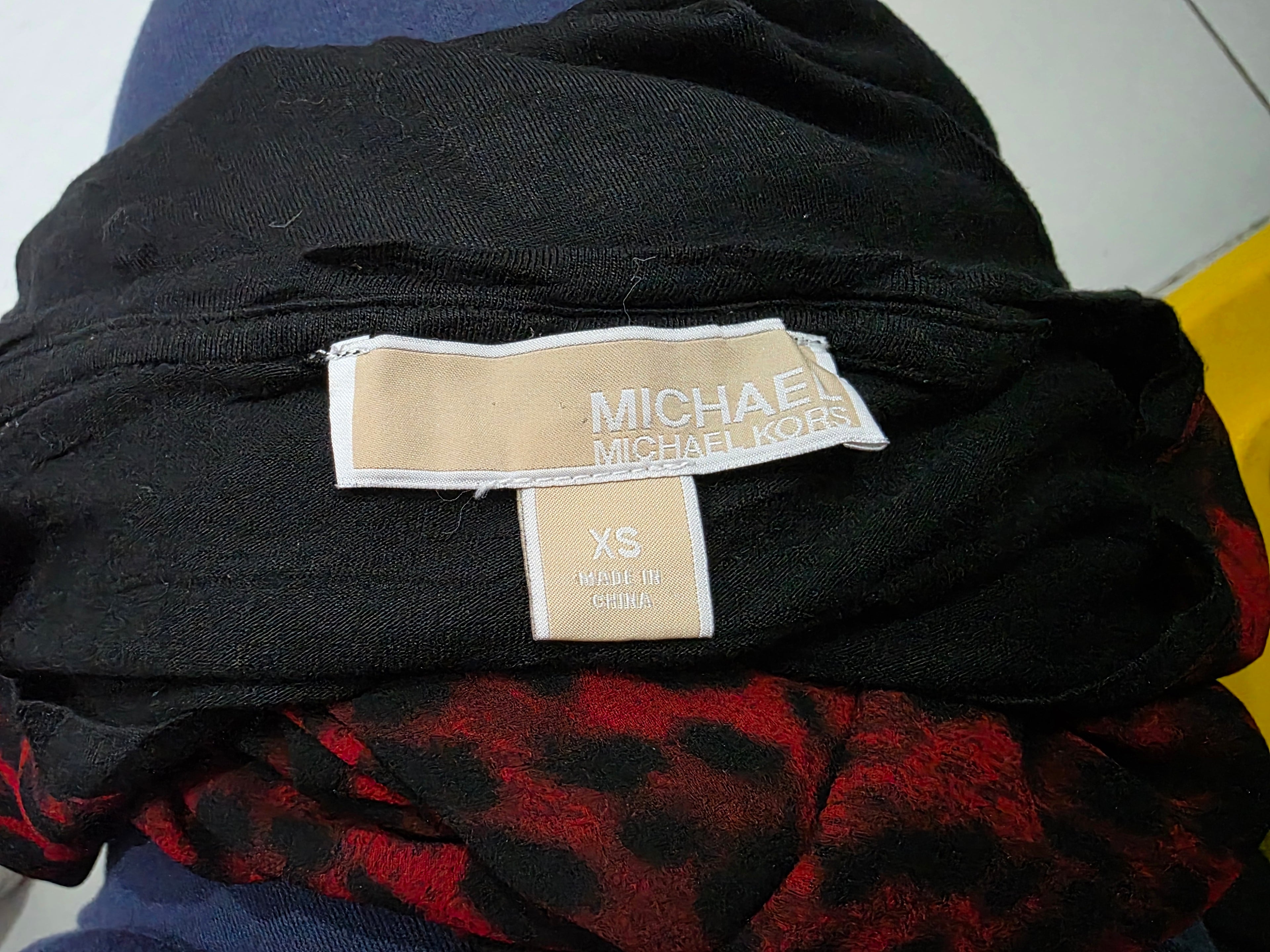 Blusa Michael Kors Animal Print Rojo/negro Extra Chica Mujer