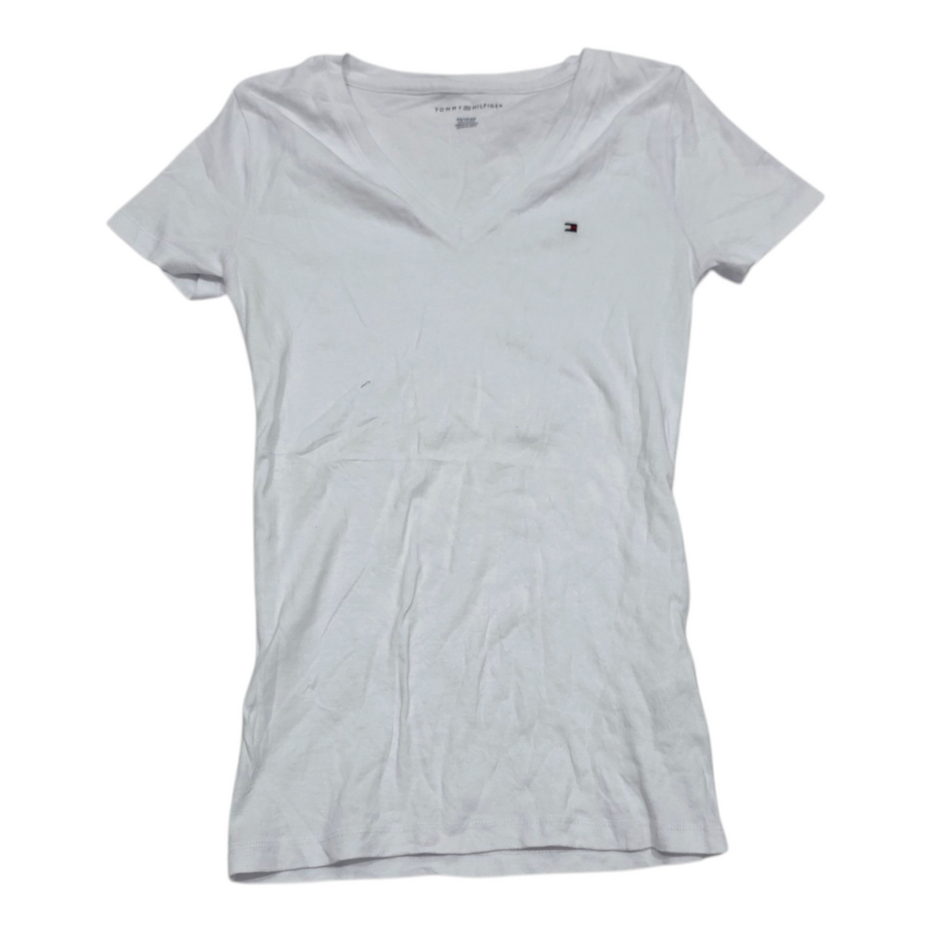 Playera Basica Tommy Hilfiger Mujer Extrachica Color Blanco