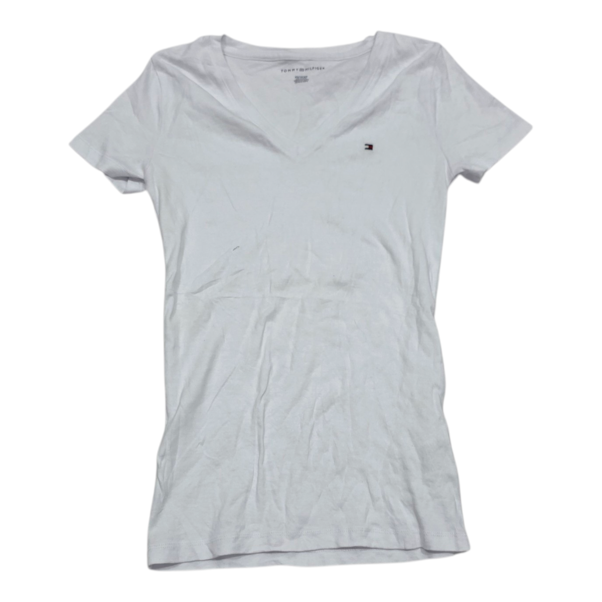 Playera Basica Tommy Hilfiger Mujer Extrachica Color Blanco