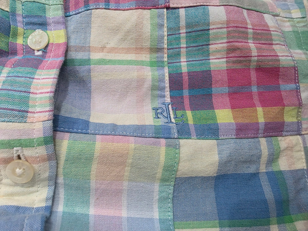 Camisa Multicolor Ralph Lauren Petite Manga Larga De Mujer