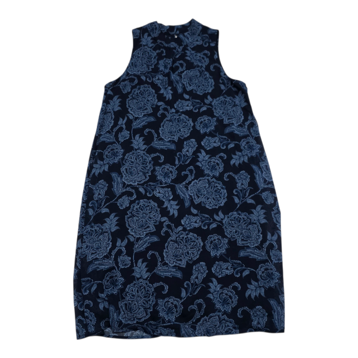 Vestido Tommy Hilfiger Talla 4 Cuello Mao Mujer Azul Marino