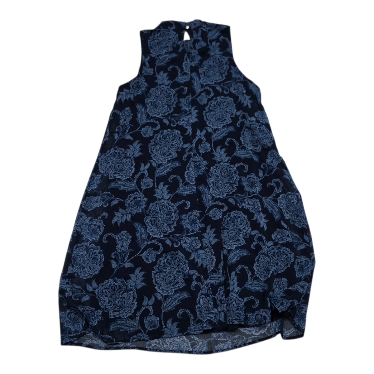Vestido Tommy Hilfiger Talla 4 Cuello Mao Mujer Azul Marino