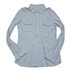 Blusa Vineyard Vines Medio Boton Azul Claro Mujer Tchica