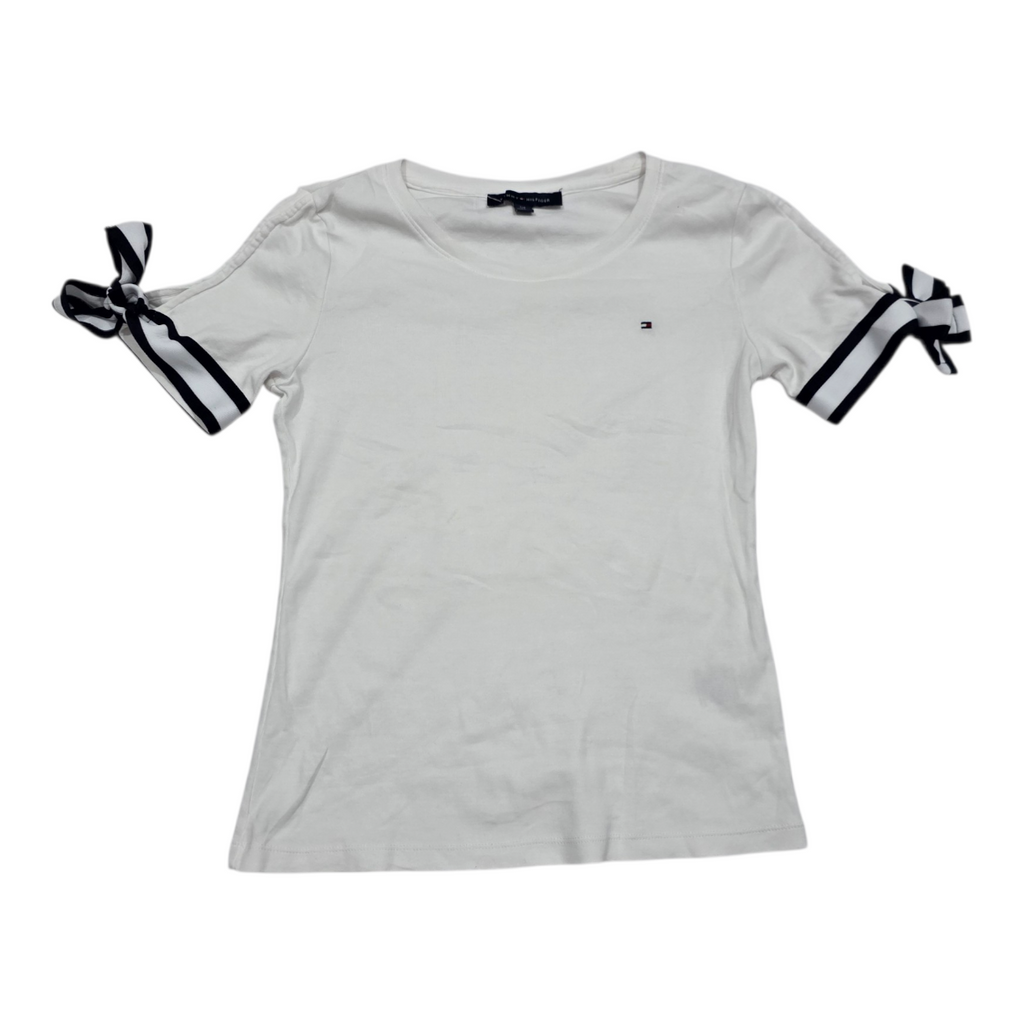 Playera Tommy Hilfiger Mujer Talla Chica Blanca Cordones