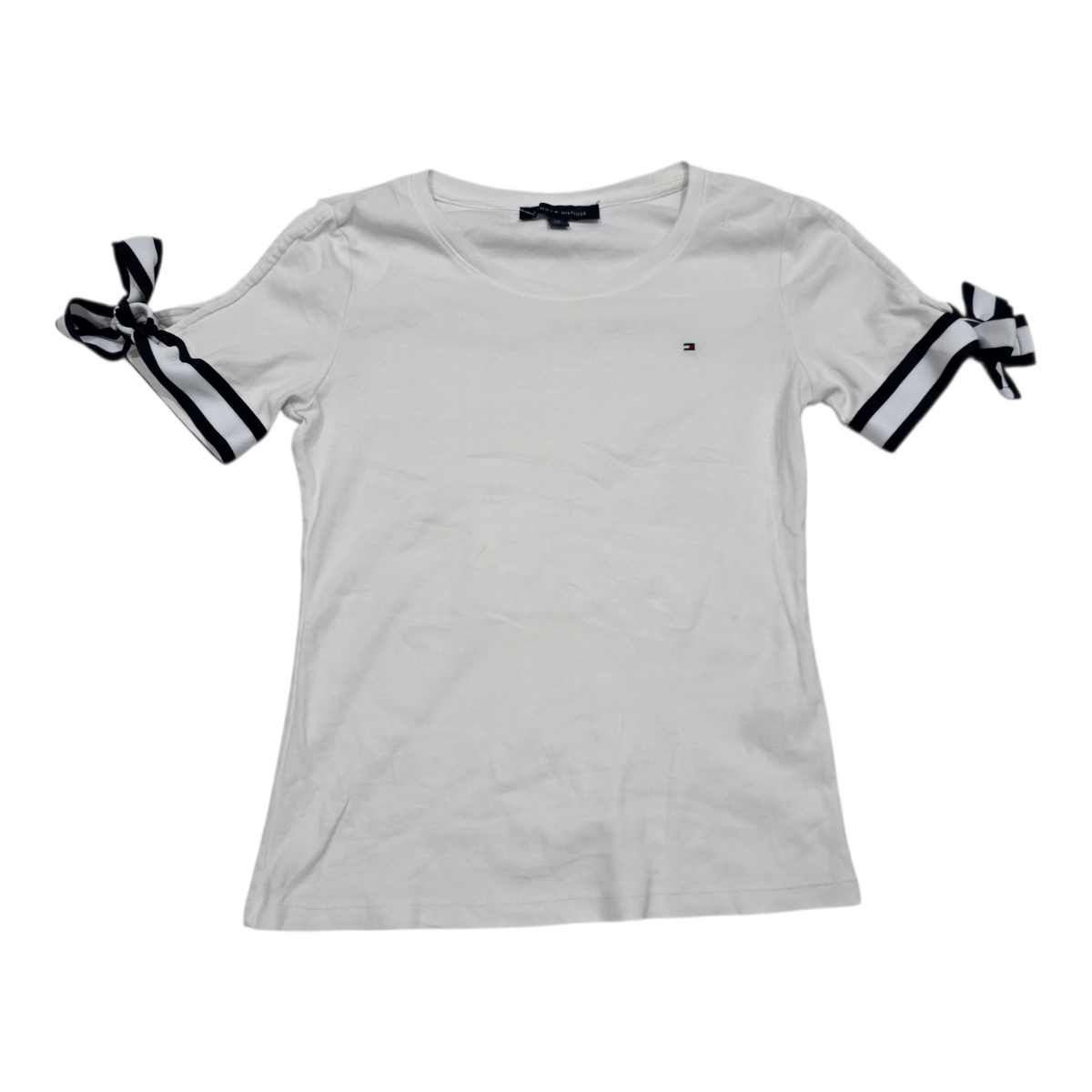 Playera Tommy Hilfiger Mujer Talla Chica Blanca Cordones