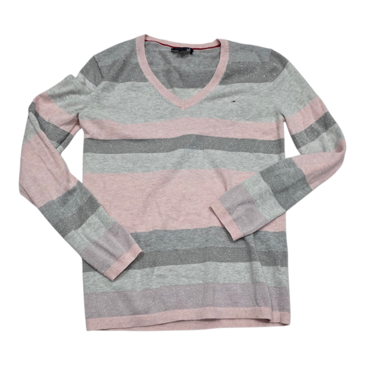 Sueter Tommy Hilfigermujer Tachica Color Gris Clarorosa V