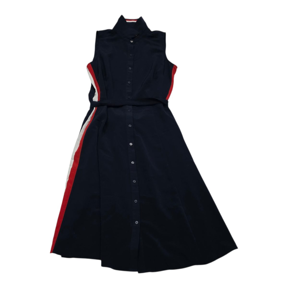 Vestido Camisero Tommy Hilfigerazul Marino Sin Mangas Chica