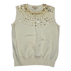Blusa Michael Kors Mujer Talla Mediana Beige Lentejuelas