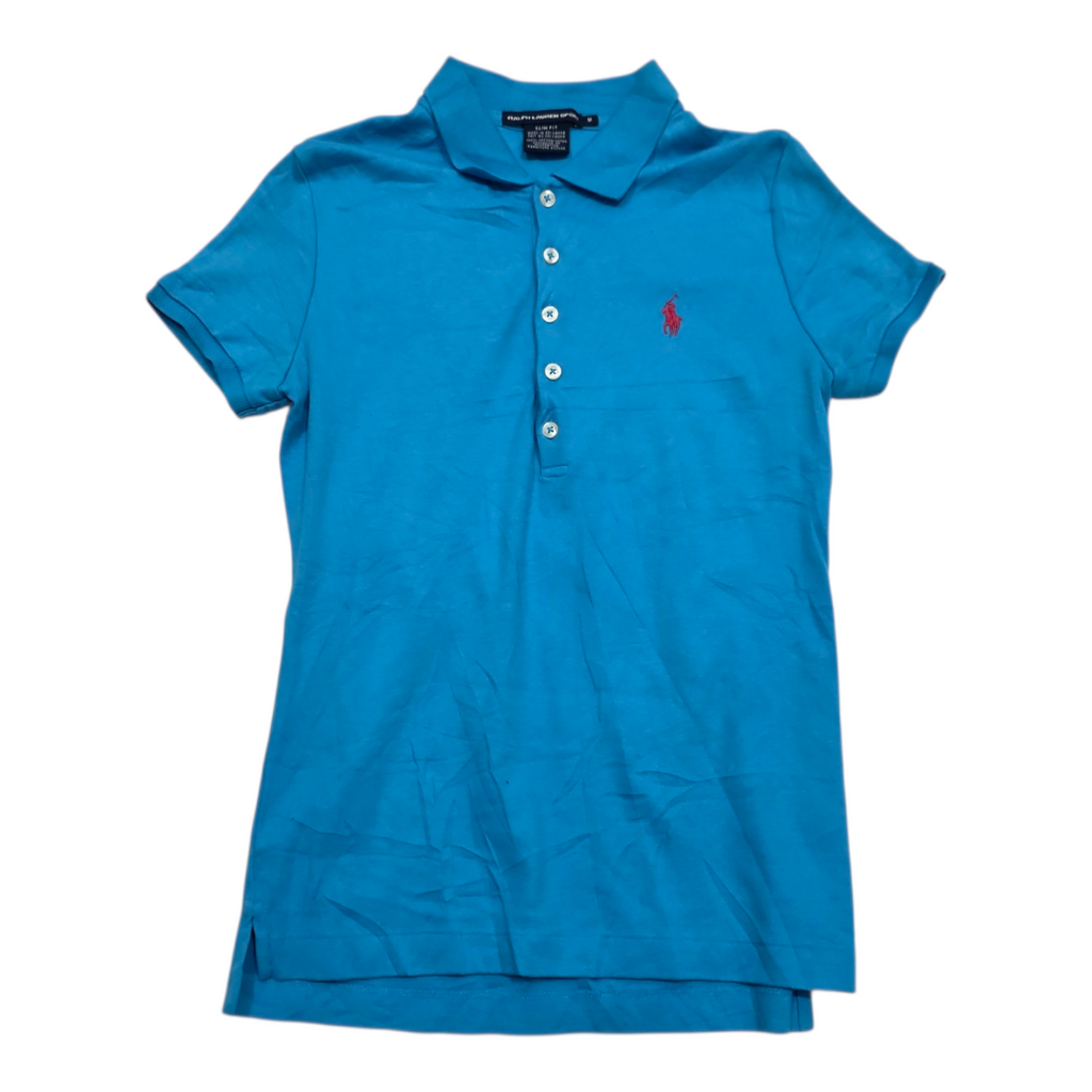 Playera Ralph Lauren Sport Mujer Azul Mediana Poni Rojo