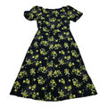 Vestido Tommy Hilfiger Mujer Ta 8 Manga Corta Azul Flores Am