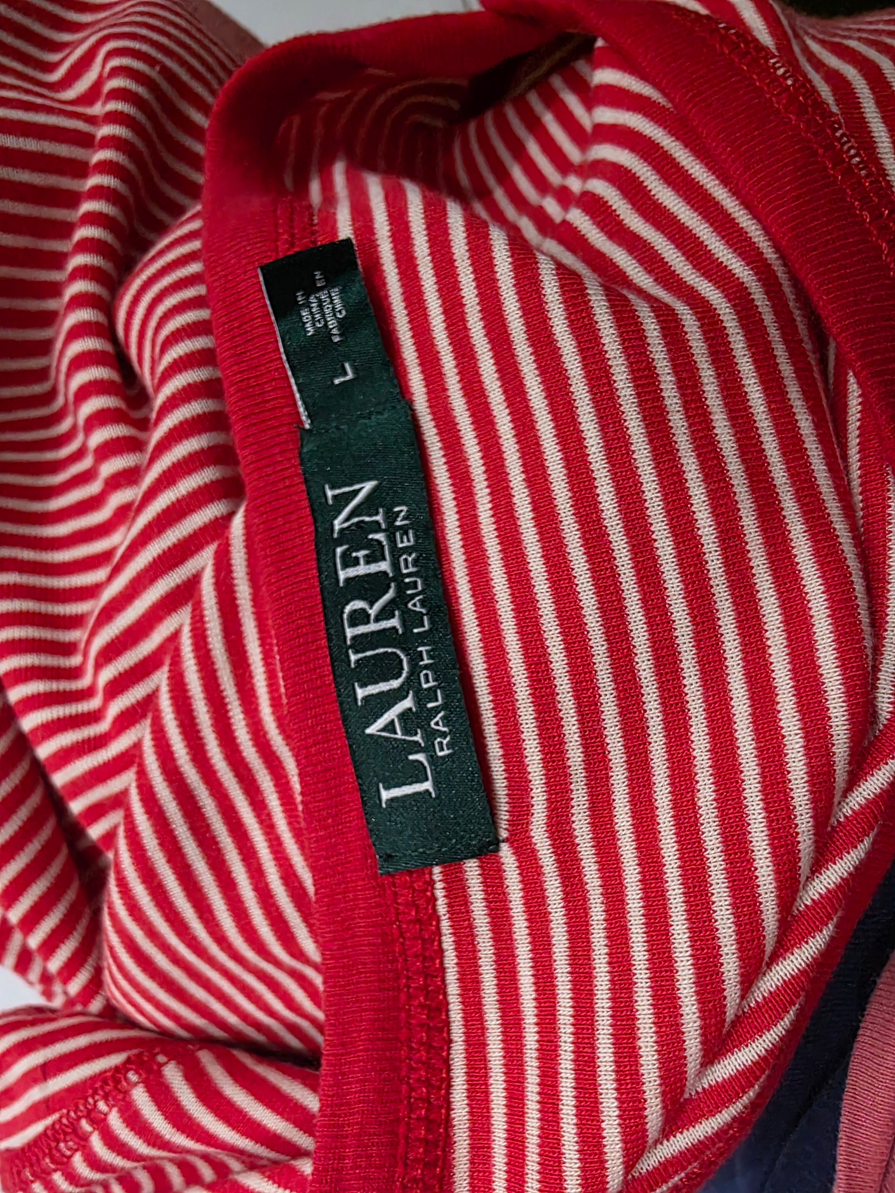 Playera Ralph Lauren D Mujer Talla Grande Color Rojo Rayado