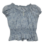 Blusa Ralph Lauren De Mujer Talla Grande Azul Floreada