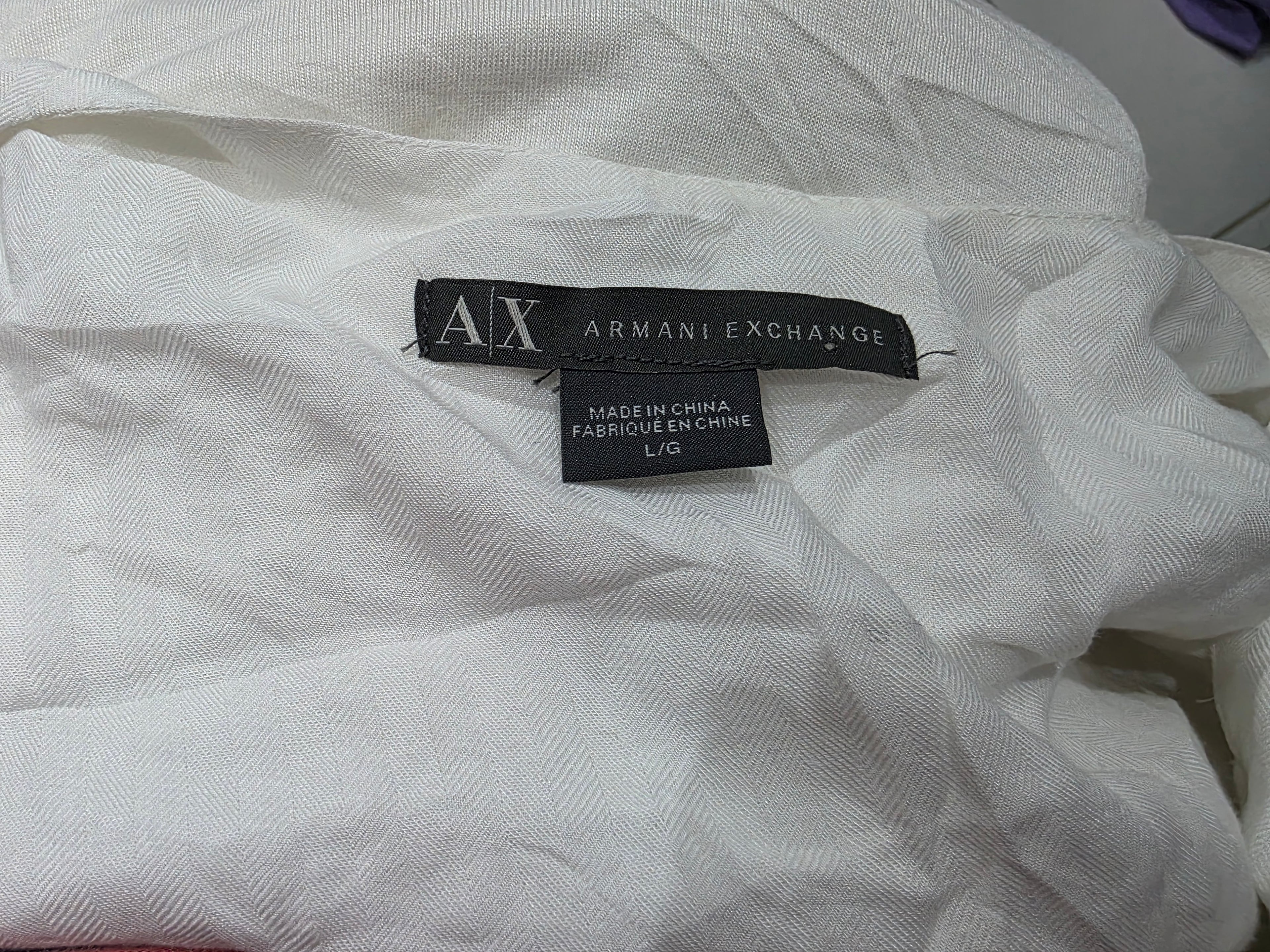 Blusa Armani Exchange Mujer Talla Grande Blanca De Viscose