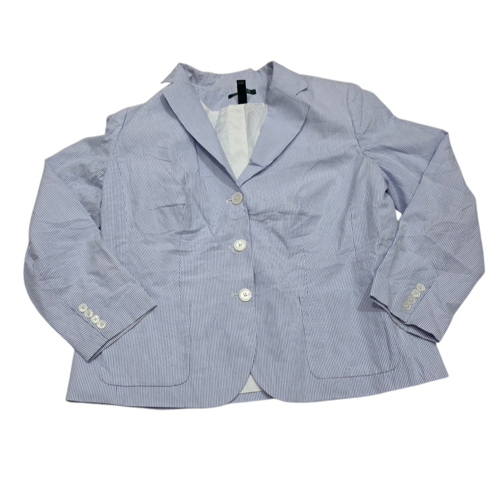 Blazer Ralph Lauren De Mujer Talla 14 Azul Con Lineas