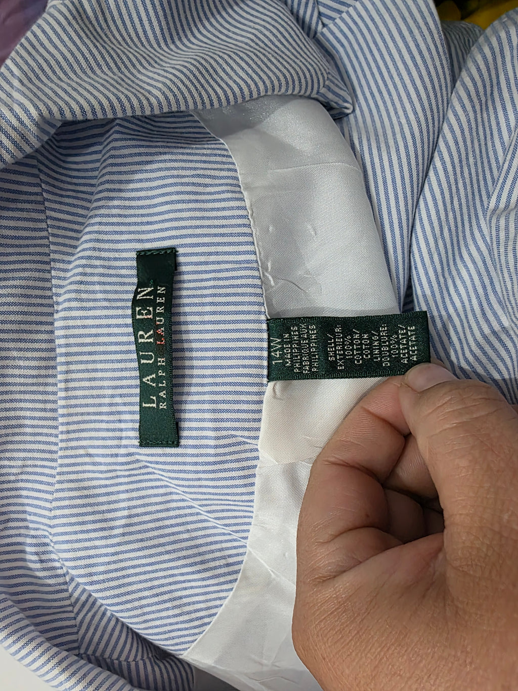 Blazer Ralph Lauren De Mujer Talla 14 Azul Con Lineas