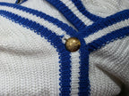 Sueter Ralph Lauren Extra Grande Blanco Con Azul De Viscosa