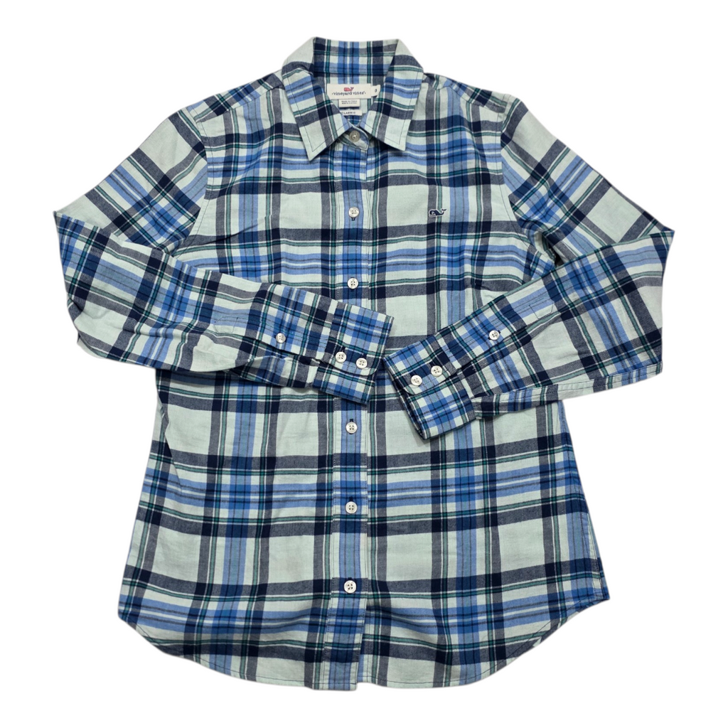 Camisa Vineyard Vines De Mujer Talla 0 Classic Azul Acuadros