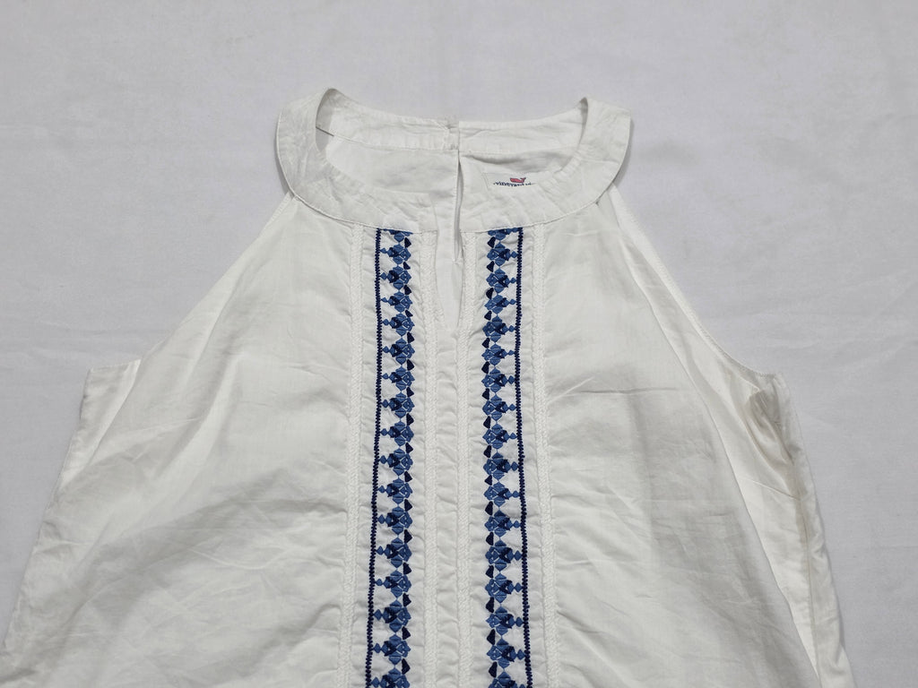 Blusa Vineyard Vines Mujer Color Blanco Sin Mangas Talla 0