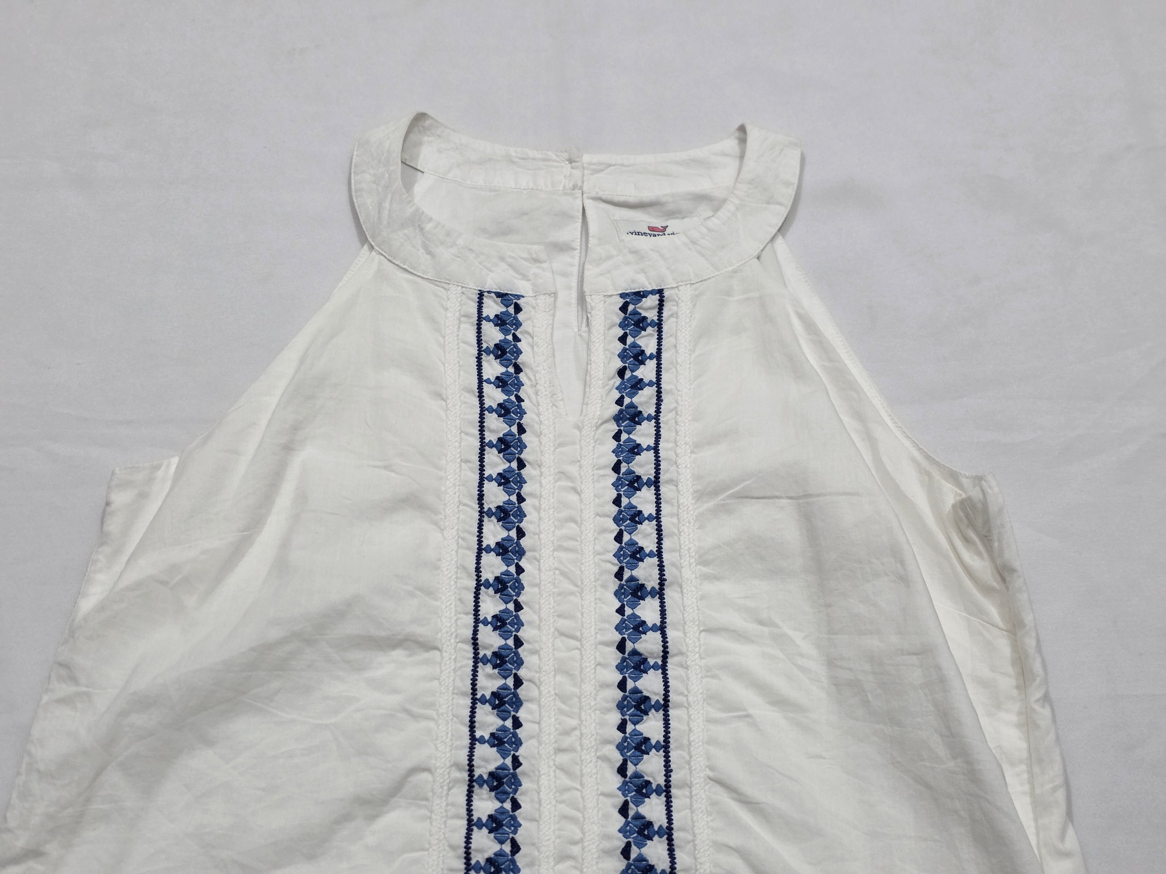 Blusa Vineyard Vines Mujer Color Blanco Sin Mangas Talla 0