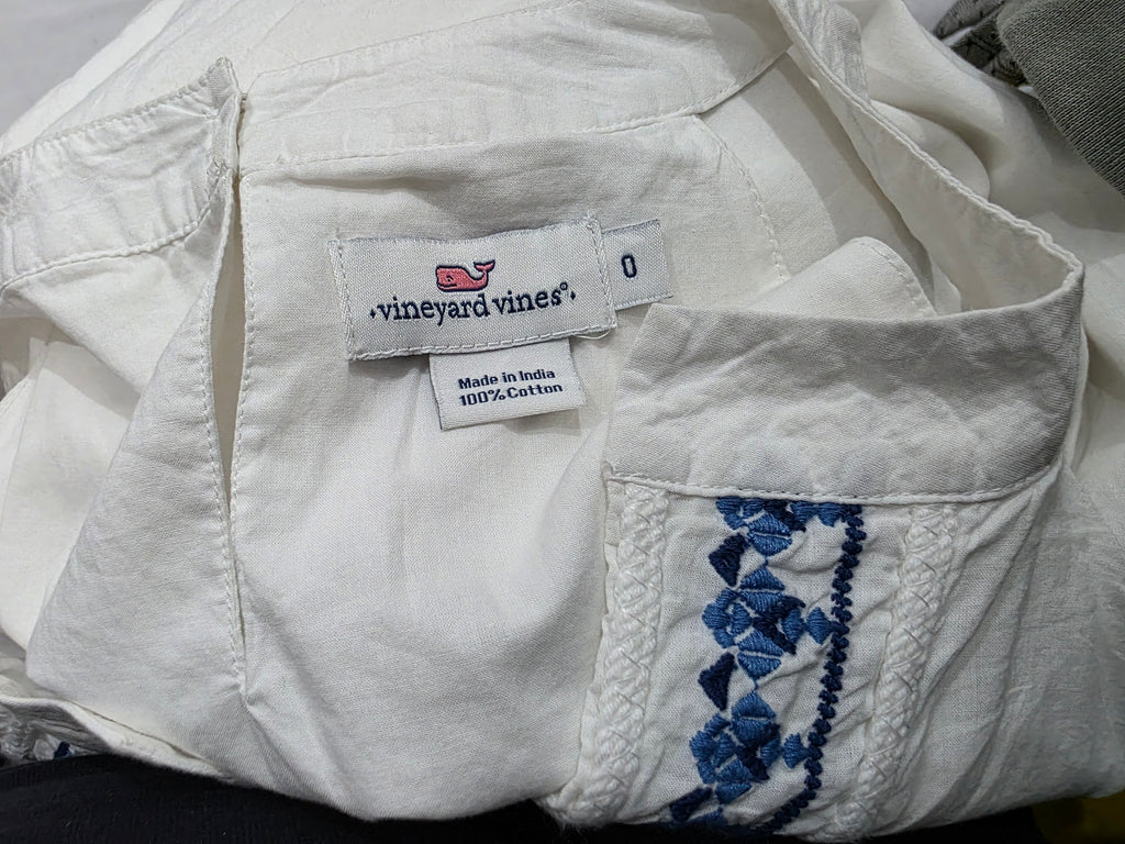 Blusa Vineyard Vines Mujer Color Blanco Sin Mangas Talla 0