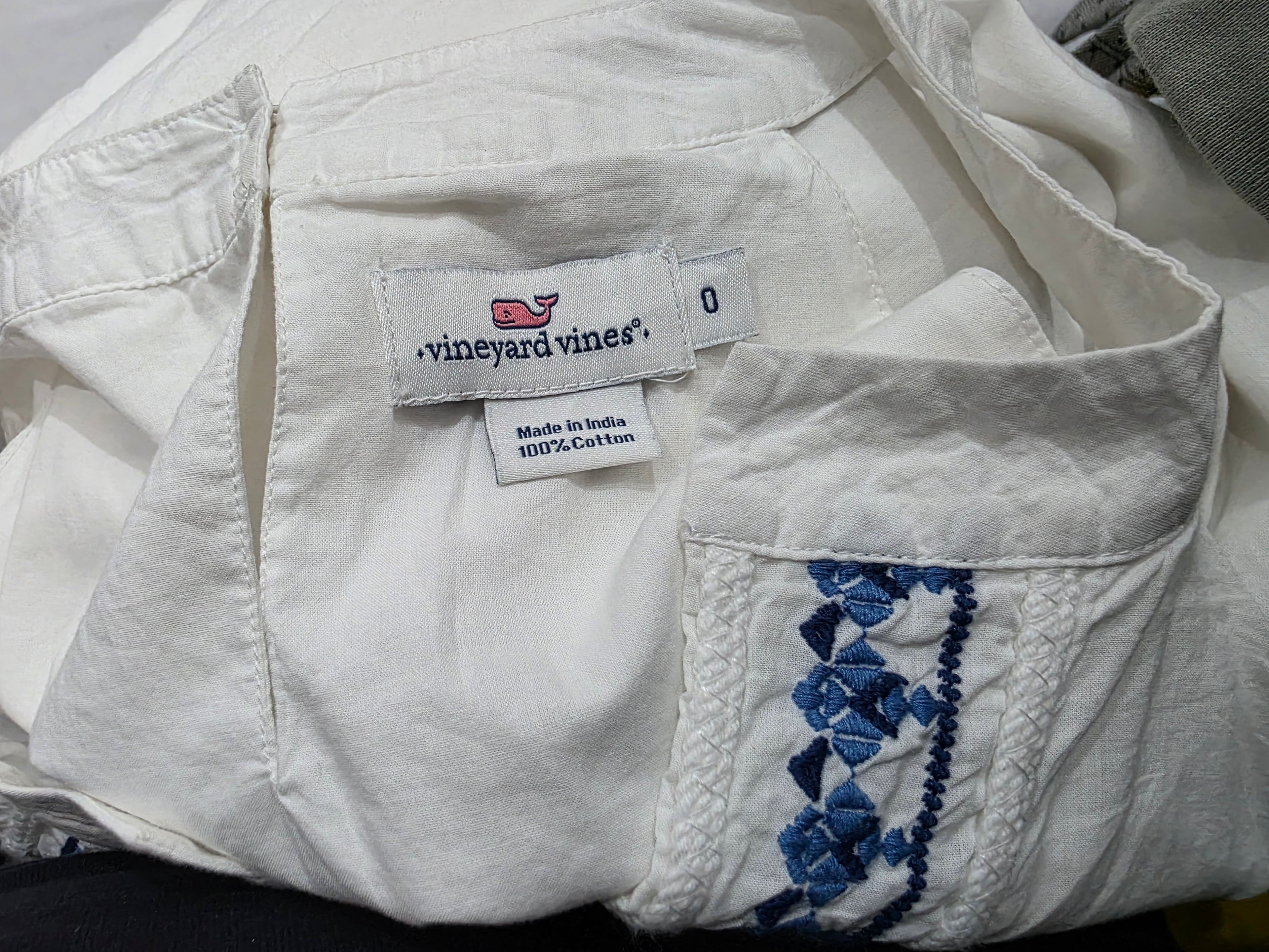 Blusa Vineyard Vines Mujer Color Blanco Sin Mangas Talla 0
