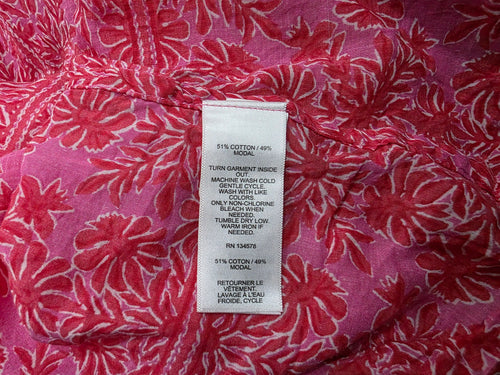 Camisa Abombada Rosa Con Flores Vineyard Vines Talla Xxs